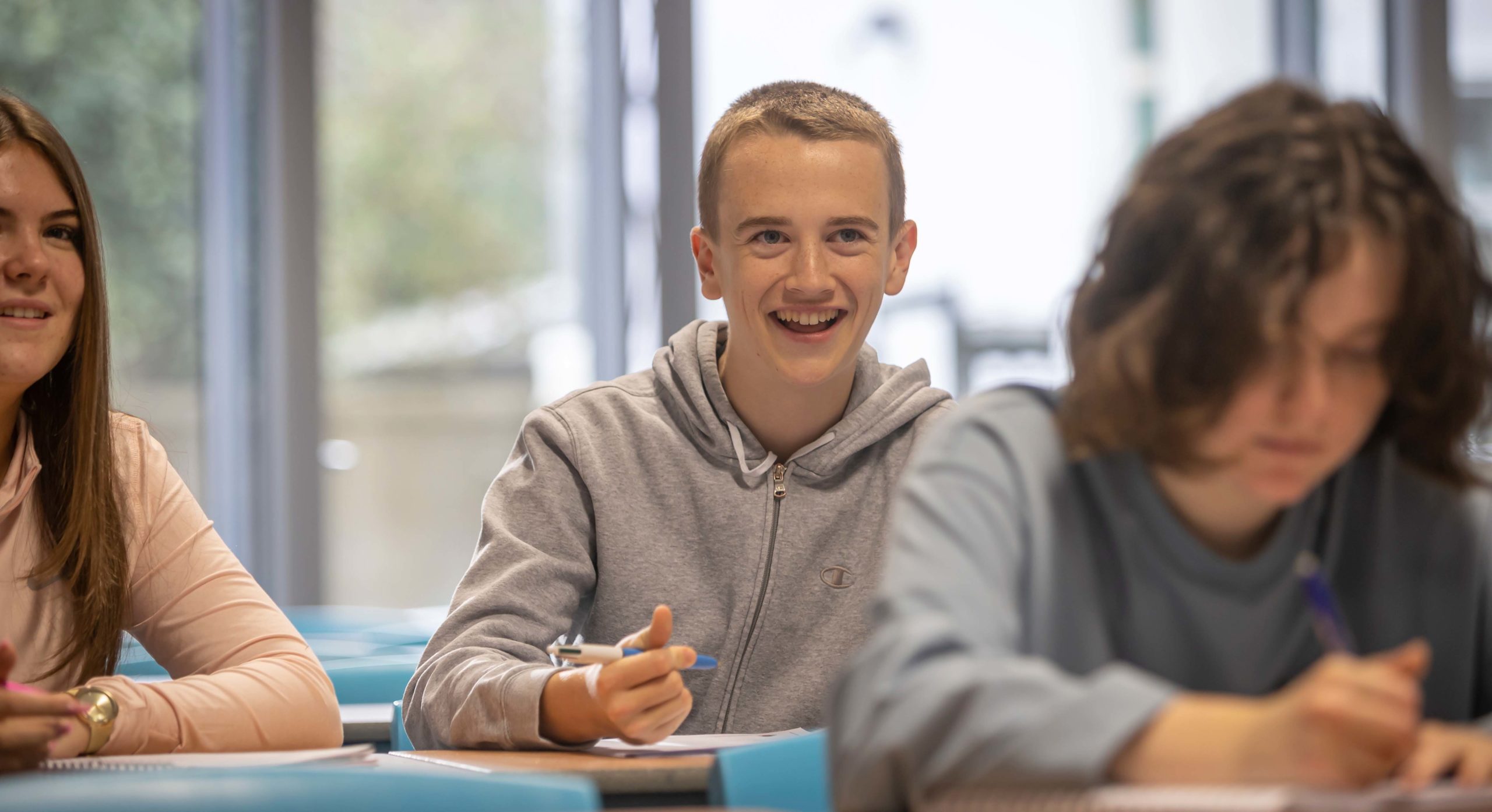 Student smiling in Class