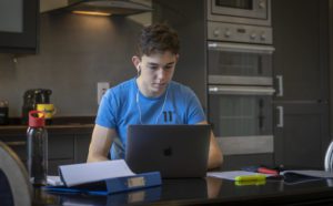 Student working on Laptop