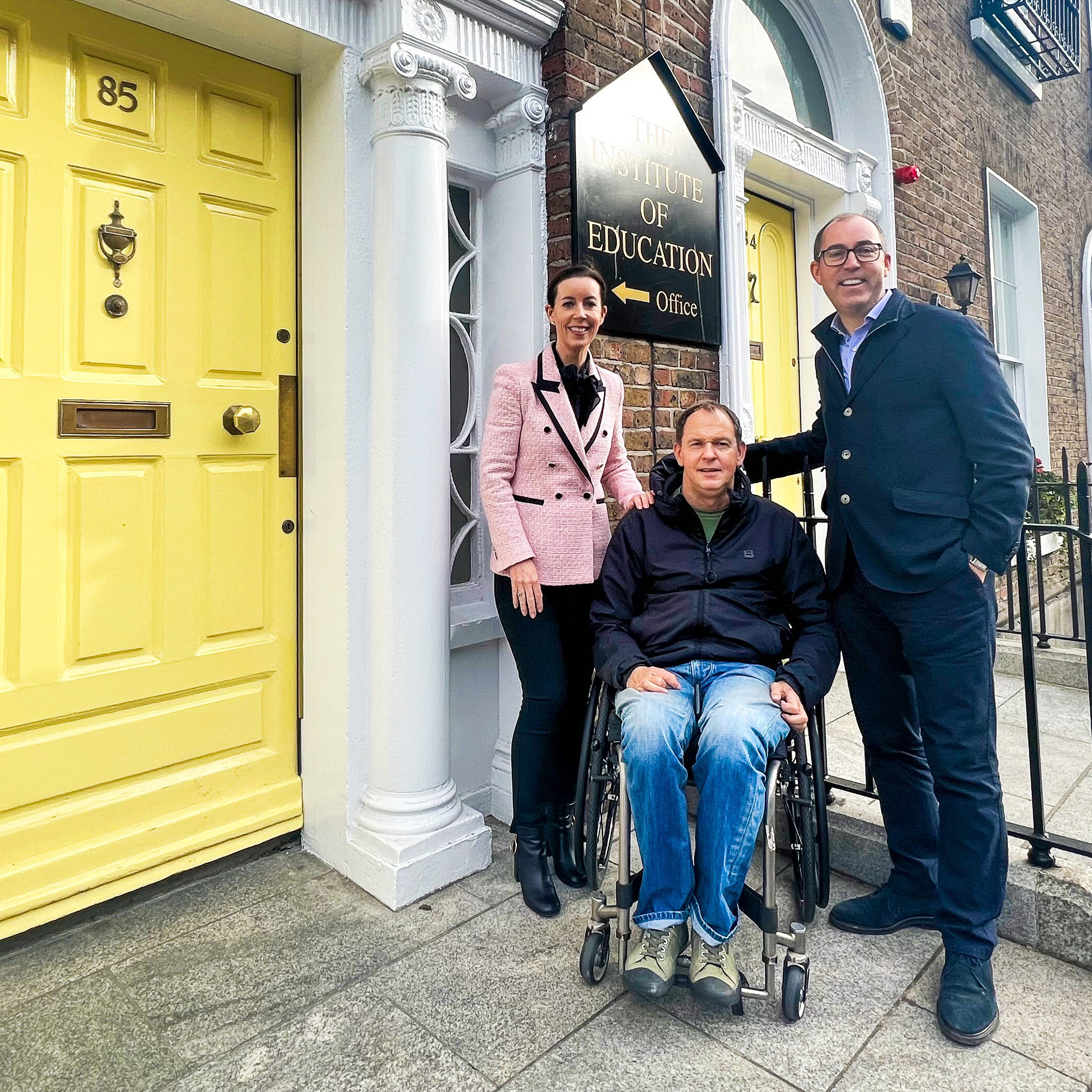 Una & Peter Kearns with Philip Quinlan from Spinal Injuries Ireland.