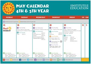 May Monthly Calendar 2025 4th & 5th Year Page 1