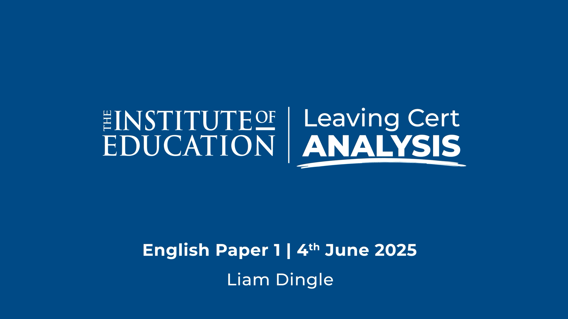 Leaving Certificate Analysis English Paper 1 (H)