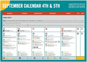 September 2025 Monthly Calendar 4th & 5th Year Page 1