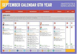 September 2025 Monthly Calendar 6th Year Page 1