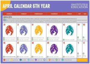 April Monthly Calendar 6th Year Page 1
