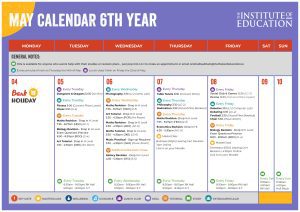 Monthly Calendar May 2026 6th Year Page 1